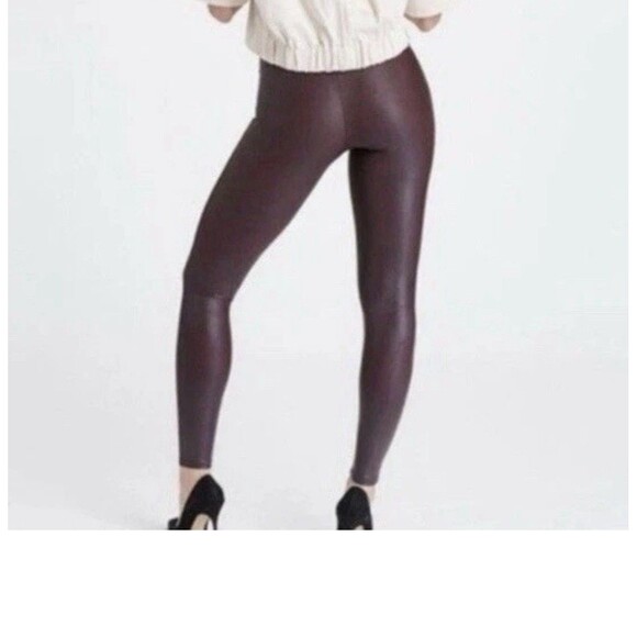 SPANX Women’s Shape Faux Leather Matte Purple Leggings Size Small Grunge - Picture 6 of 6